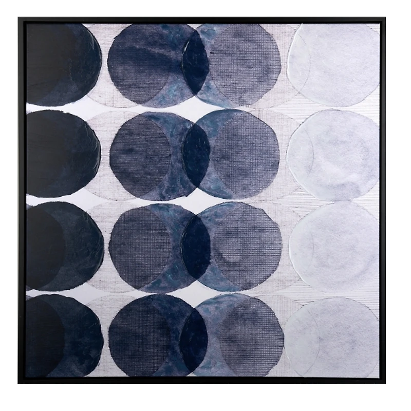 Blue Gradient Dots Framed Canvas Art Print