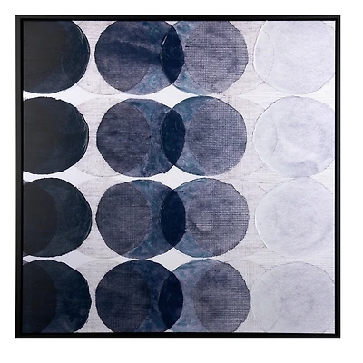 Blue Gradient Dots Framed Canvas Art Print