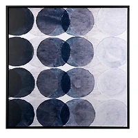 Blue Gradient Dots Framed Canvas Art Print