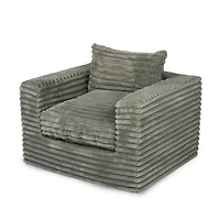 Gray Ribbed Comfy Foam Lounge Chair