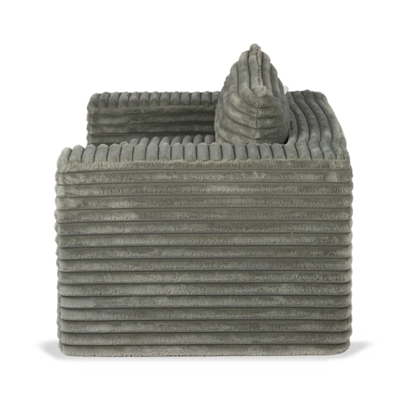 Gray Ribbed Comfy Foam Lounge Chair