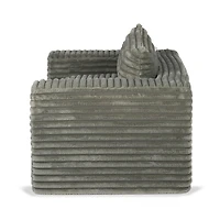 Gray Ribbed Comfy Foam Lounge Chair