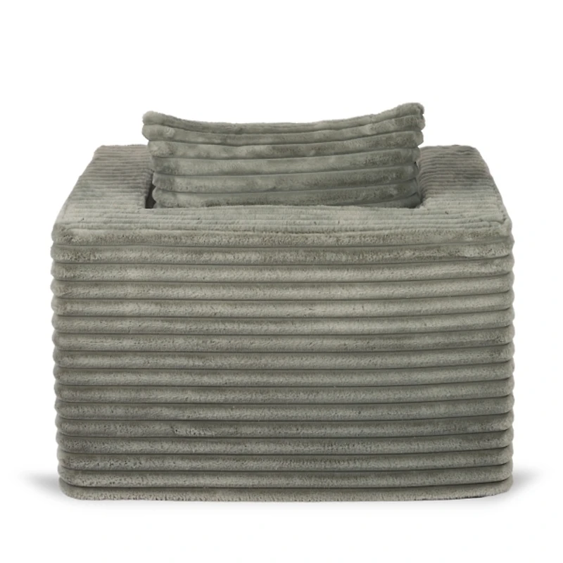 Gray Ribbed Comfy Foam Lounge Chair
