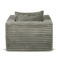 Gray Ribbed Comfy Foam Lounge Chair