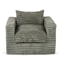 Gray Ribbed Comfy Foam Lounge Chair