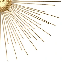 Gold Metal Sunburst Wall Plaque
