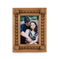 Brown Wood Beaded Picture Frame