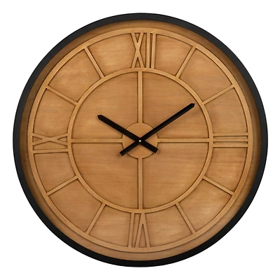 Black and Brown Wooden Wall Clock