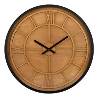 Black and Brown Wooden Wall Clock