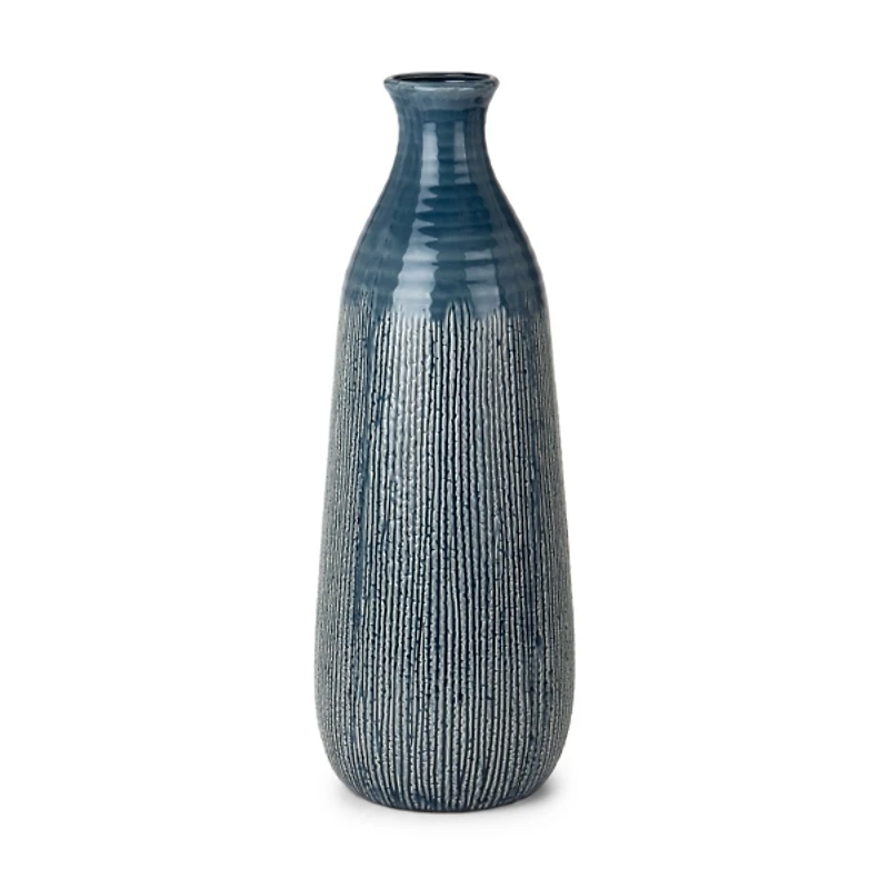 Luca Blue Ceramic Floor Vase, 24 in.