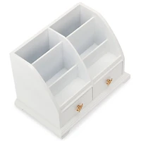 White Desk Organizer with Gold Bows