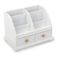 White Desk Organizer with Gold Bows