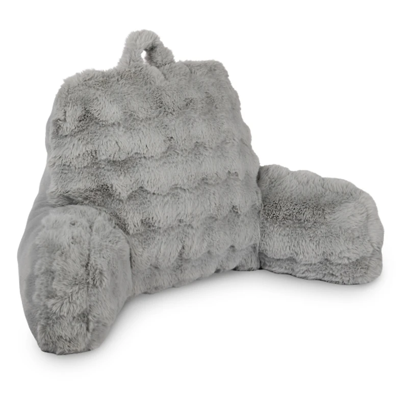 Gray Bubble Fur Backrest Pillow
