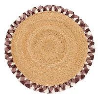 Round Jute Gingham Ruffle Placemat