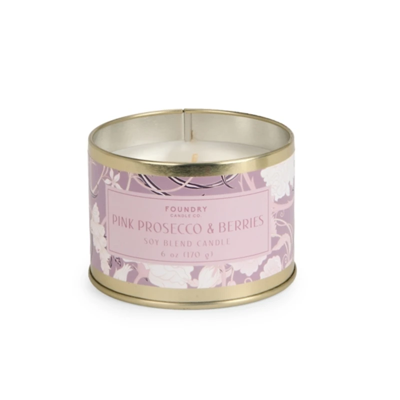 Pink Prosecco & Berries Tin Jar Candle
