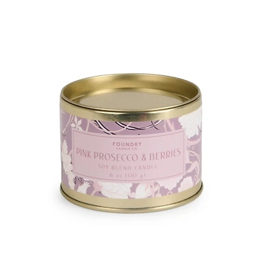 Pink Prosecco & Berries Tin Jar Candle