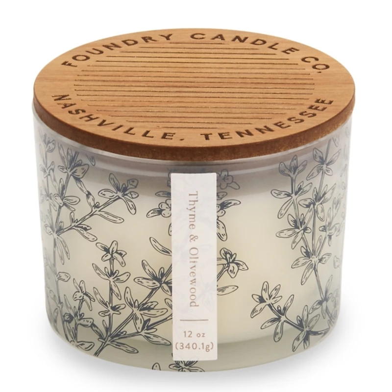Thyme & Olivewood Floral 3-Wick Jar Candle