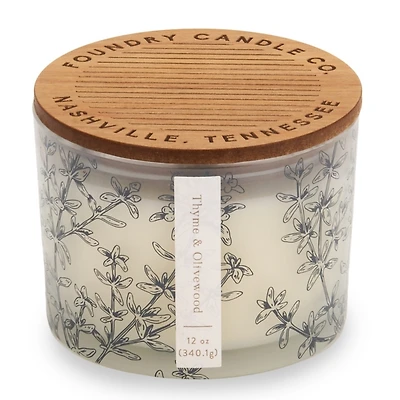Thyme & Olivewood Floral 3-Wick Jar Candle