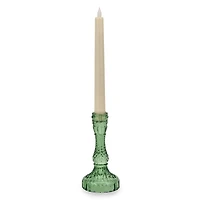 Green Textured Glass Taper Candle Holder, 6 in.
