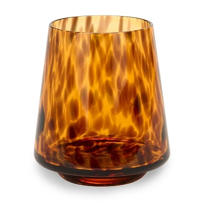 Amber Freckled Stemless Wine Glass