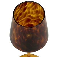 Amber Freckled Wine Glass