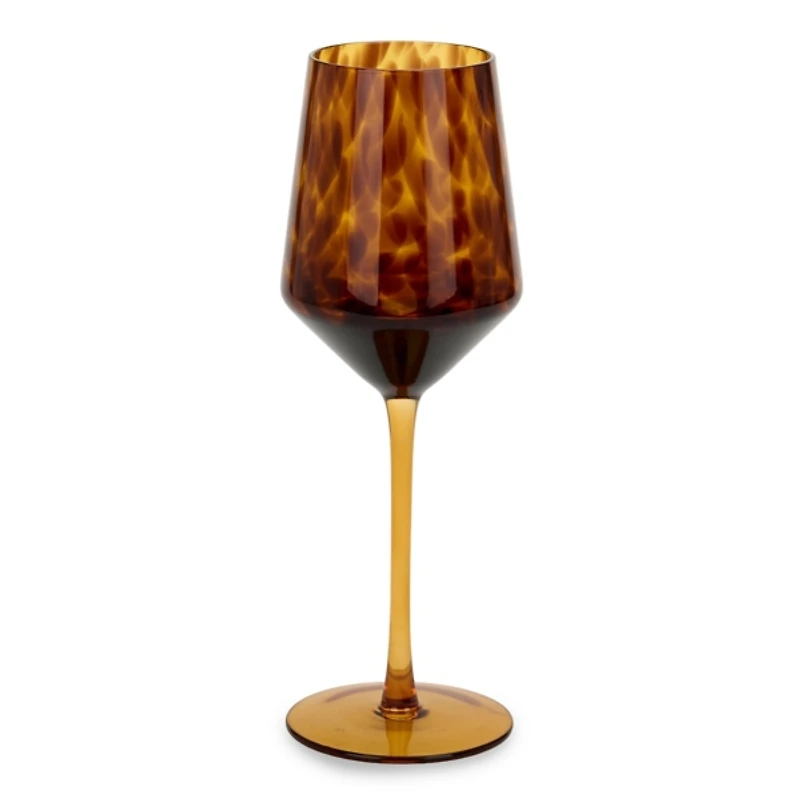 Amber Freckled Wine Glass