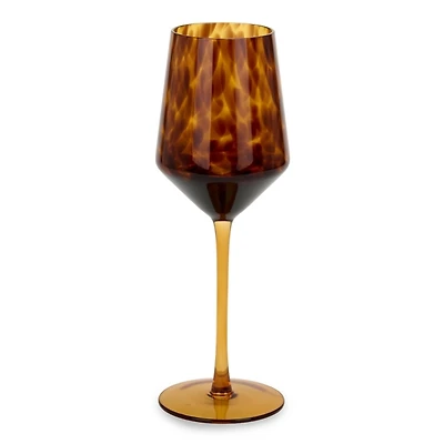 Amber Freckled Wine Glass
