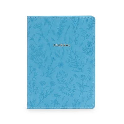 Blue Engraved Wildflower Journal