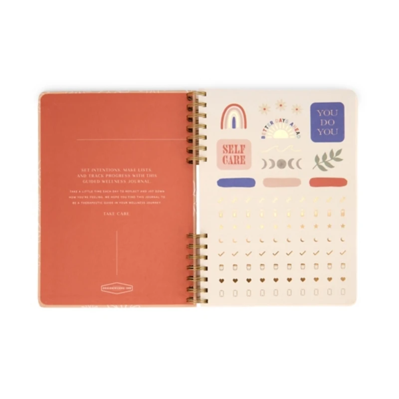 Pink Floral Take Care Wellness Journal