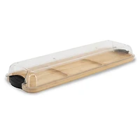 Bamboo 3-Section Serving Tray with Lid