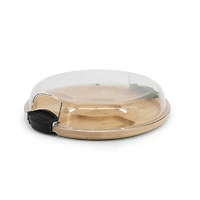 Round Bamboo 5-Section Serving Tray with Lid