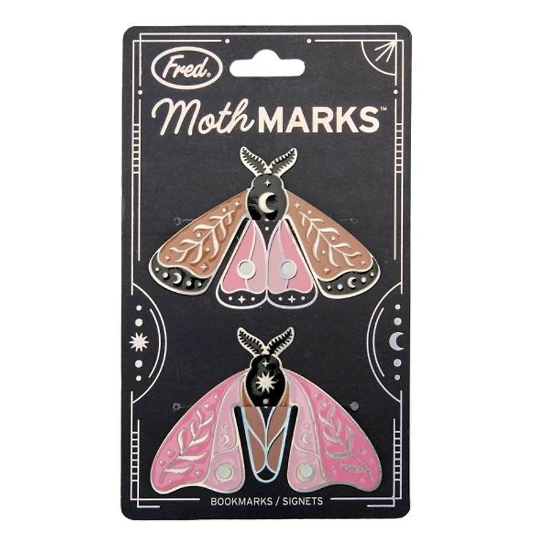 Metal Moth Bookmarks, Set of 2