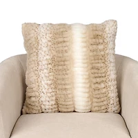 Snow Leopard Ruched Faux Fur Pillow
