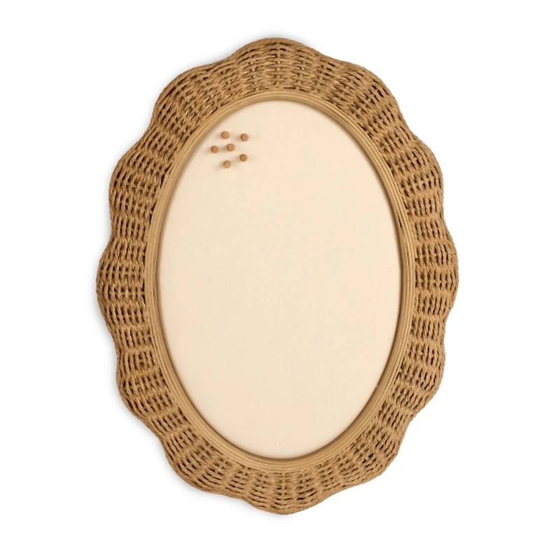 Oval Rattan Scalloped Pinboard