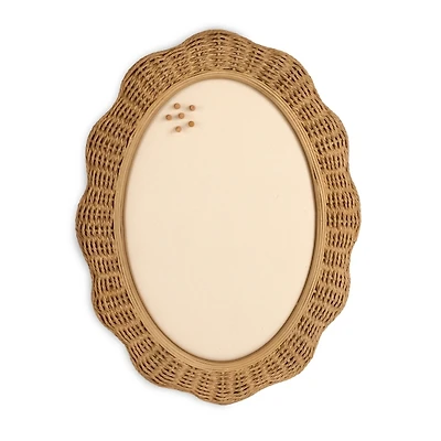 Oval Rattan Scalloped Pinboard