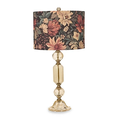 Vintage Glass Floral Shade Table Lamp