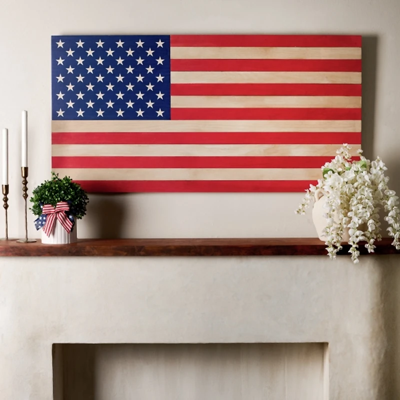 American Flag Wood Plaque
