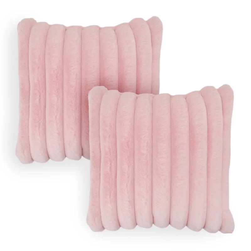 Ribbed Faux Fur Pillows