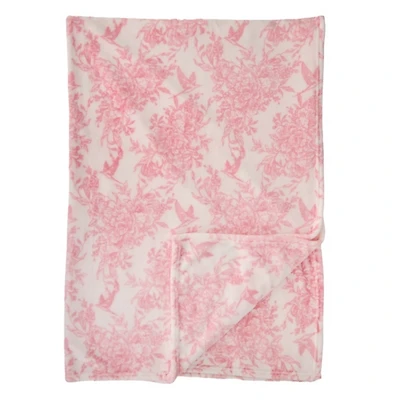Floral Toile Fleece Throw