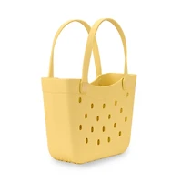 Medium Yellow Curve Carry-All Basket Tote