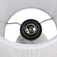 Silver Metal and Marble USB Table Lamp