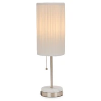 Silver Metal and Marble USB Table Lamp