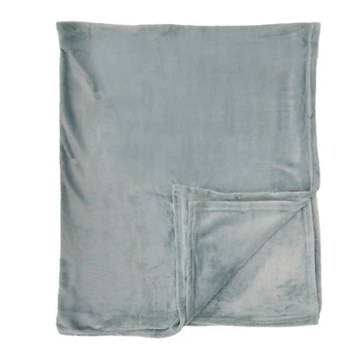 Celestial Blue Solid Plush Throw