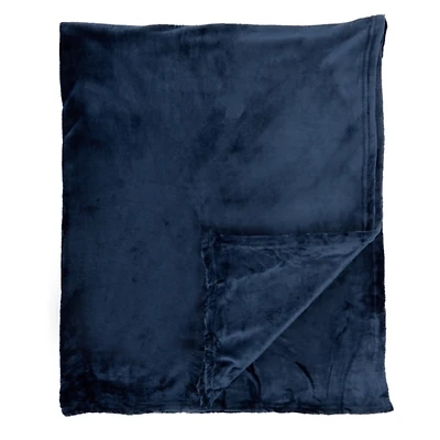 Vintage Indigo Solid Plush Throw