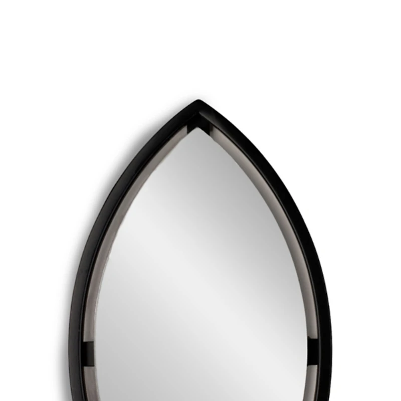 Black Metal Oval Raindrop Wall Mirror