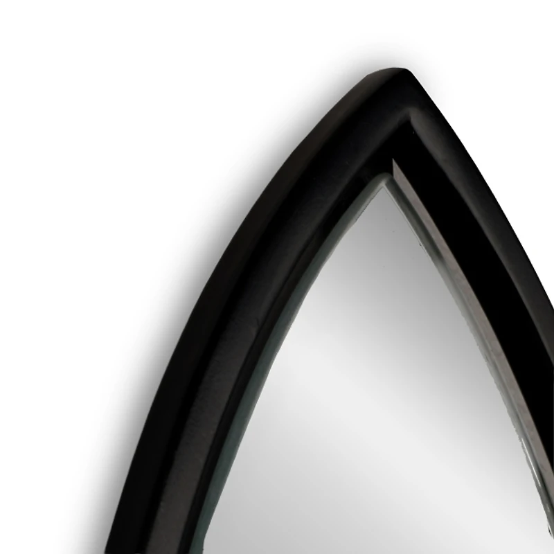 Black Metal Oval Raindrop Wall Mirror