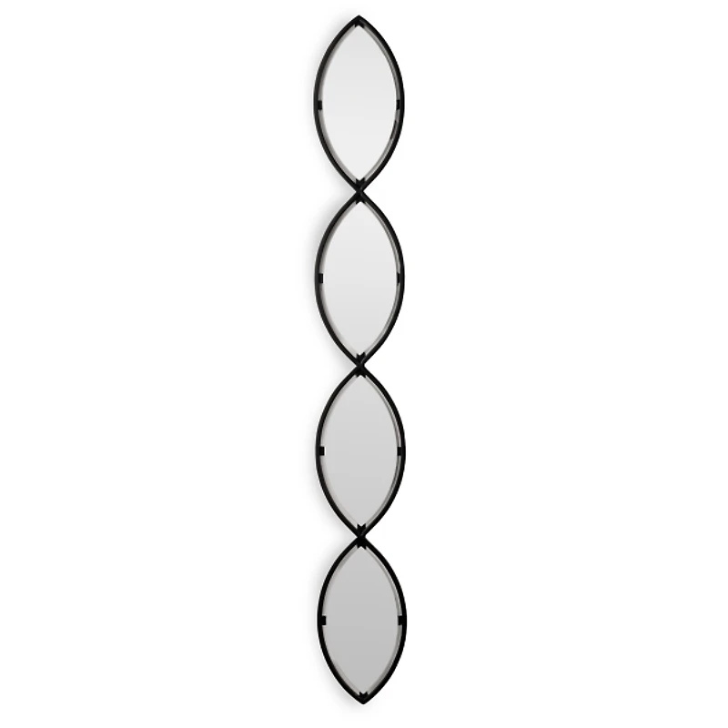 Black Metal Oval Raindrop Wall Mirror