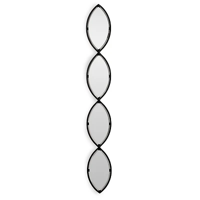 Black Metal Oval Raindrop Wall Mirror