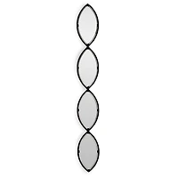 Black Metal Oval Raindrop Wall Mirror
