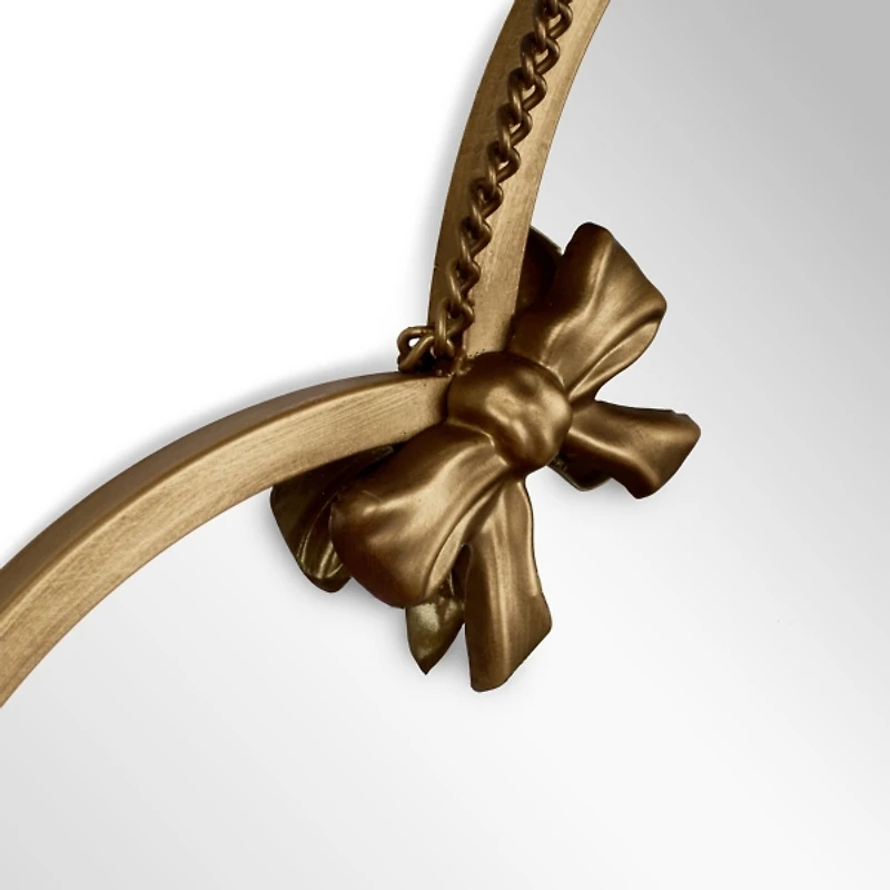 Gold Metal Quatrefoil Bows Wall Mirror